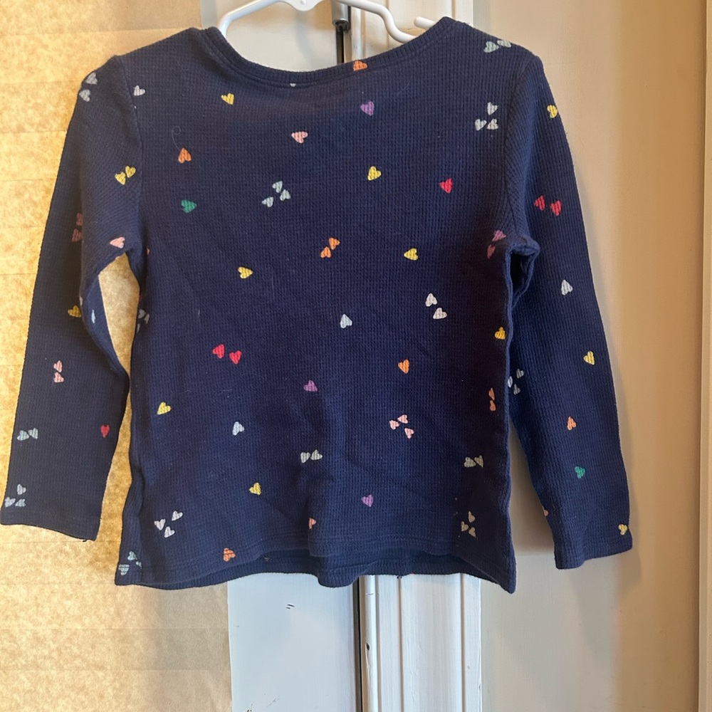 Old Navy Kids Navy Shirt with Colorful Hearts